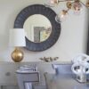 Round Faux Shagreen Texture Mirror - Image 3